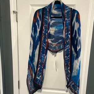 Chico's Vibrant Blue and Orange Scarf